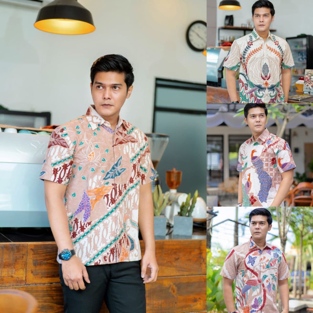 Batik Tulis Pria Lengan Pendek Motif K005 - Kemeja Batik Tulis Pria - Batik Premium