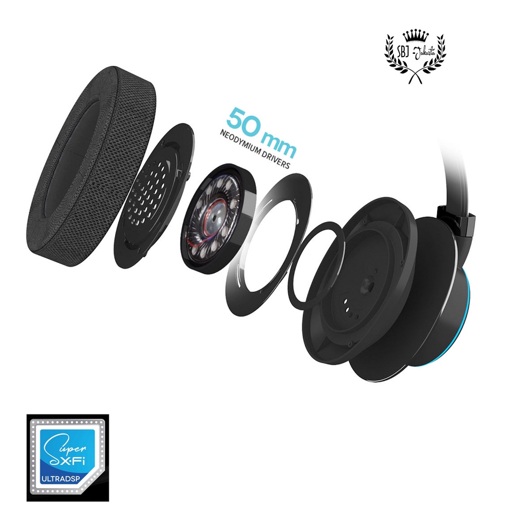 Creative SXFI AIR BLUETOOTH Headset 7.1 CINEMATIC AUDIO SURROUND SUPER X-FI TECHNOLOGY HEADPHONES