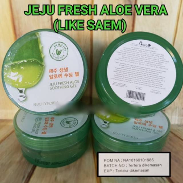 JEJU FRESH ALOE VERA SOOTHING GEL ORIGINAL BPOM LIKE SAEM  / JEJU ALOE BEAUTY KOREA ASLI MURAH