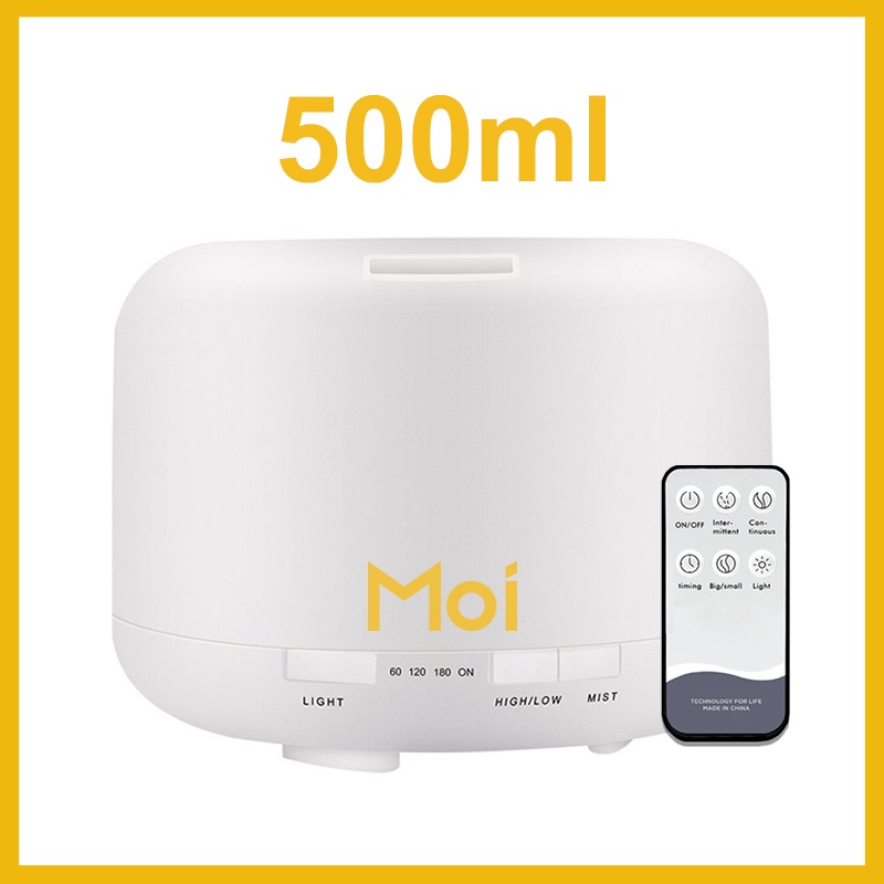 Moi Humidifier Diffuser Air Purifier Aromaterapy Essential oil Difuser 500ML+ Remote-500ml/Remote