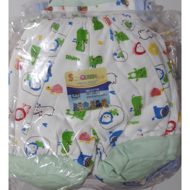 1 lusin celana pendek bayi bahan katun premium sni