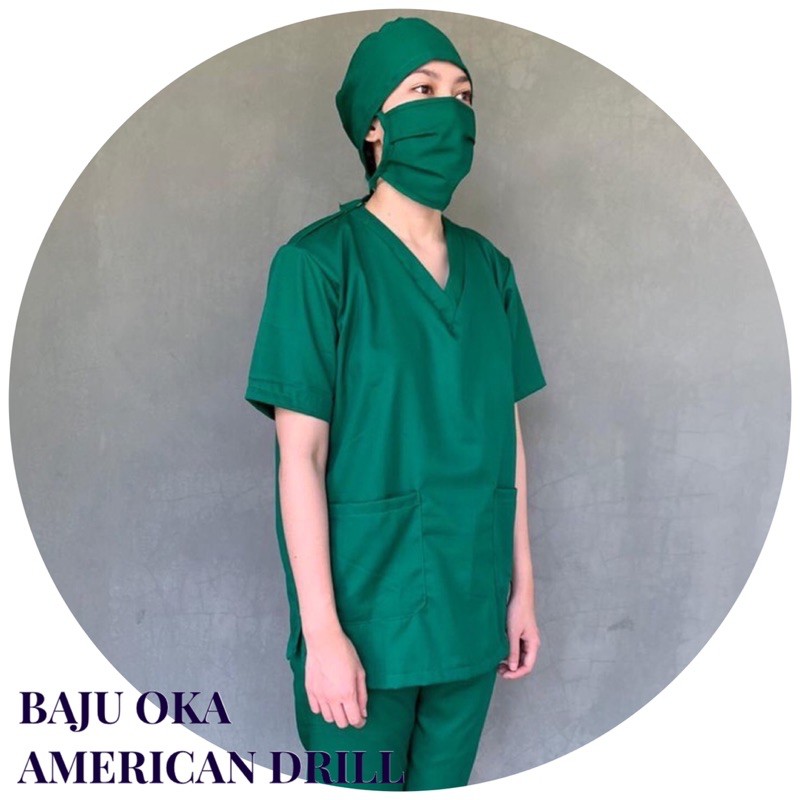 Baju OKA Lengan Pendek Baju jaga Baju Perawat Baju dokter baju dinas dokter / baju ok / baju ok medi