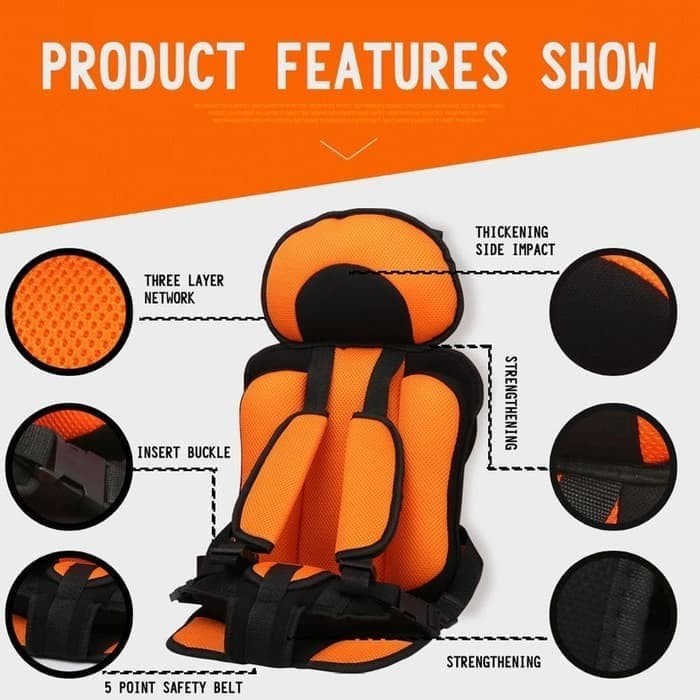 Tempat Duduk Kursi Mobil Bayi Portable Baby Safety Car Seat ABU seater