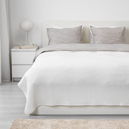 VARELD Penutup tempat tidur 230x250 cm abu hijau / abu tua / putih / pink