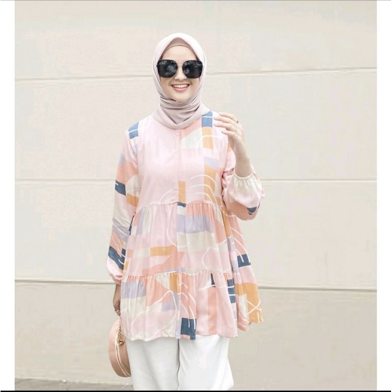 jenna blouse vanilla hijab - pinktea