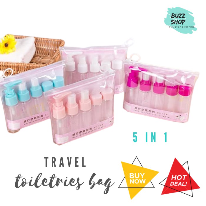 Travel Toiletries Kit / Tempat Sabun Shampoo Botol 5 in 1