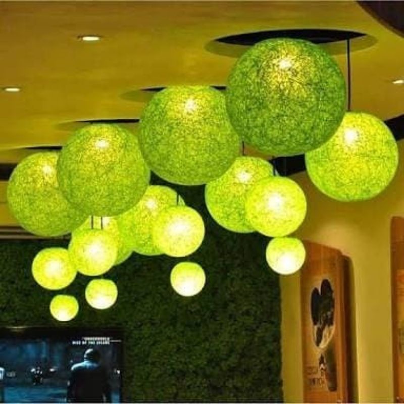 Lampion Benang Gantung Paling Laris 30cm / Lampion Gantung / Lampu Benang / Dekorasi Lampion