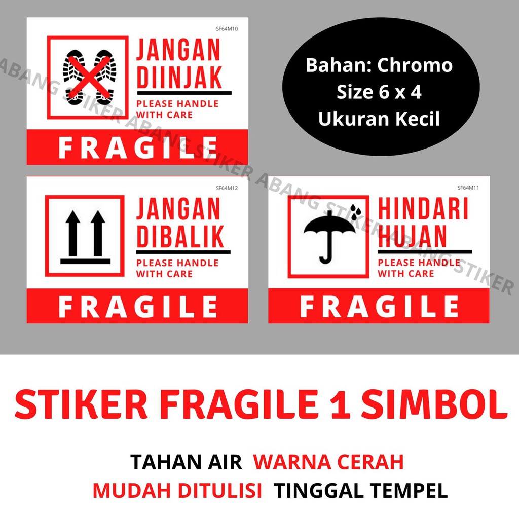 

Stiker Fragile 1 Simbol 6 x 4 cm