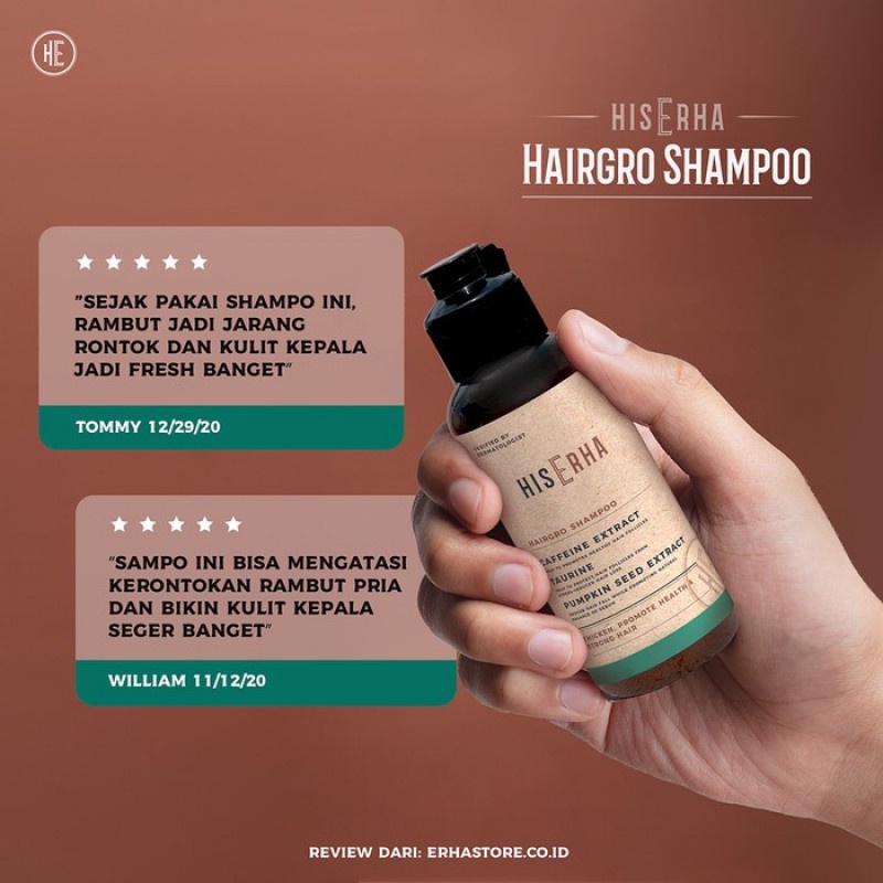 Jual ERHA HISERHA Hairgro Shampoo Caffeine Extract & Taurine 100ml