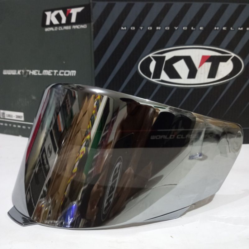 kaca helm KYT TT-COURSE iridium original visor flet kaca ttc iridium silver red blue purple
