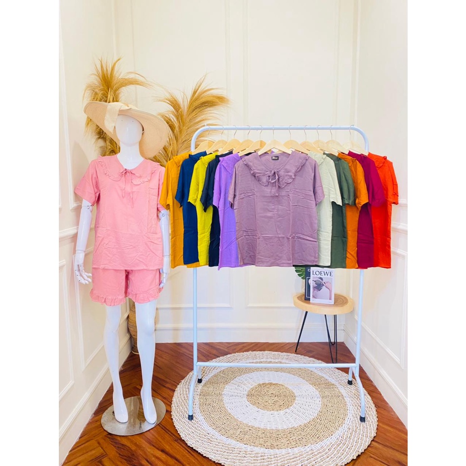 one set pendek/piyama lengan pendek/piyama celana pendek/one set sartika/setelan piyama pendek/daste