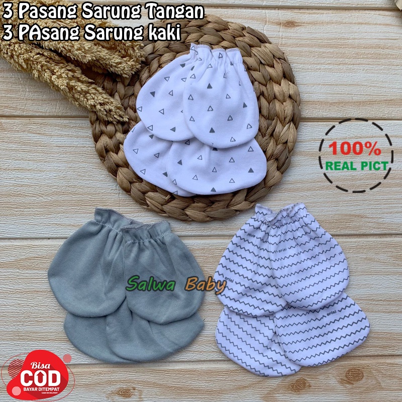 3 Pasang Sarung Tangan 3 Pasang Kaos Kaki Bayi Baru Lahir Ana Baby