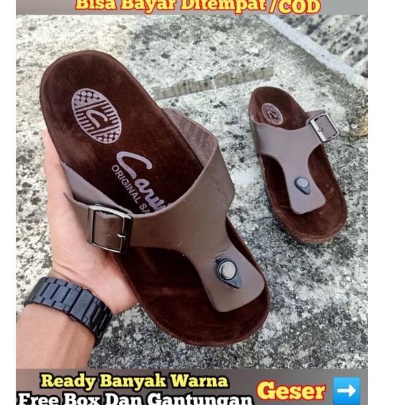 72 Sendal Carvil Cowok Sandal Kulit Pria Sendal japit jepit cowok cewek COD Lacoste ☠← ➜