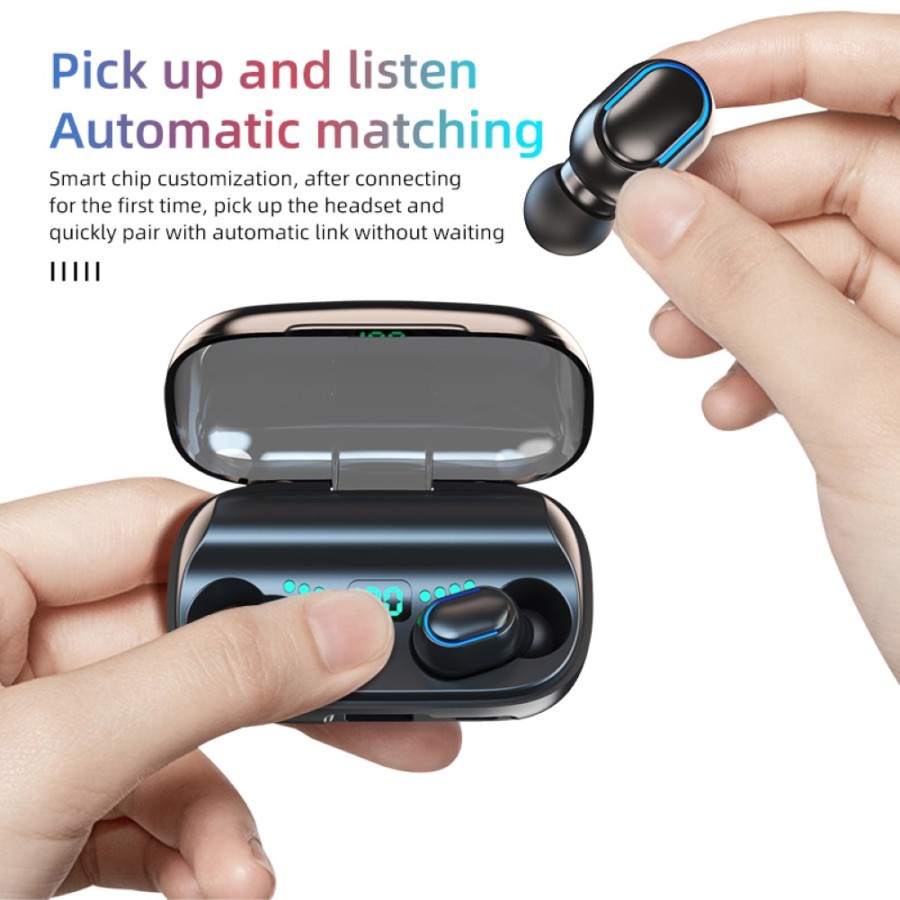 Headset Bluetooth T11 TWS Headset Bluetooth 5.0 Full Bass Wireless Earphone 9D 1800mah