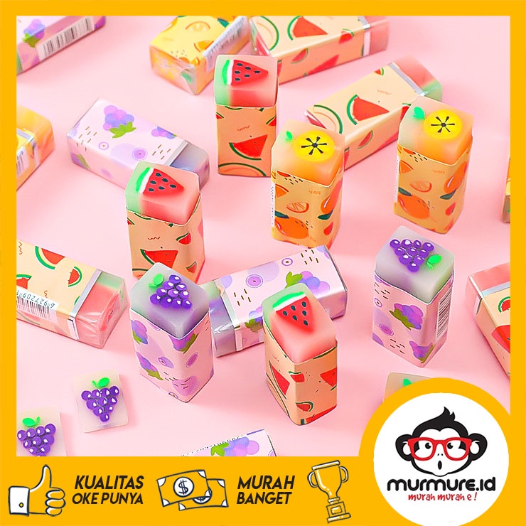 

MURMURE. ID | PENGHAPUS MOTIF BUAH GRAPES ORANGE WATERMELON ERASER UNIK