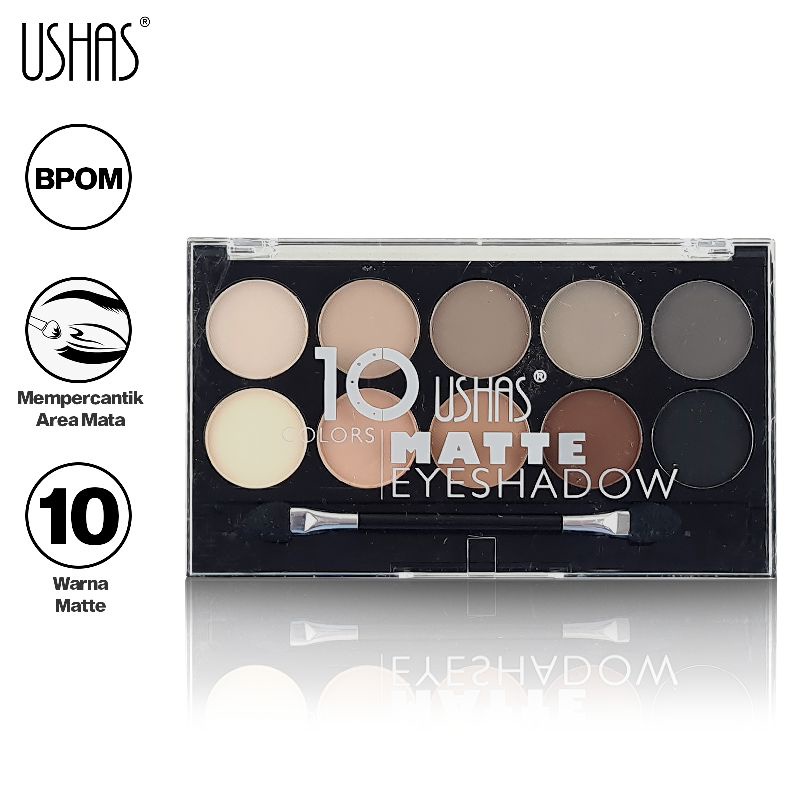 USHAS Eyeshadow Matte 10 Warna No.1 - 2 Perona Mata BPOM USH-ES2747