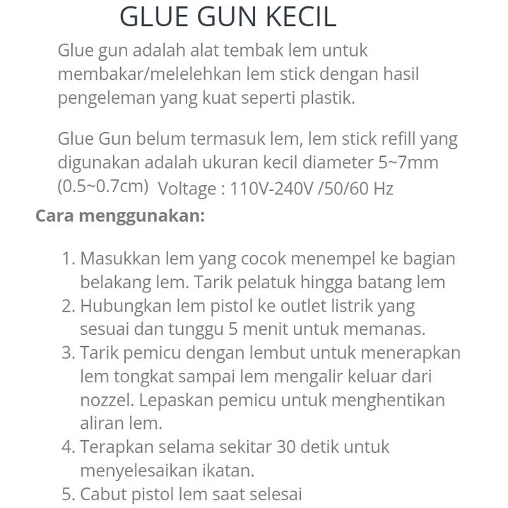 GLUE GUN/pistol lem bakar kecil