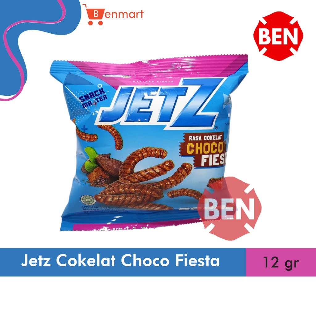 

Jetz Cokelat Choco Fiesta 1 Renceng isi 10 Bungkus Pcs - Jet Z Chiki Coklat Manis Dus