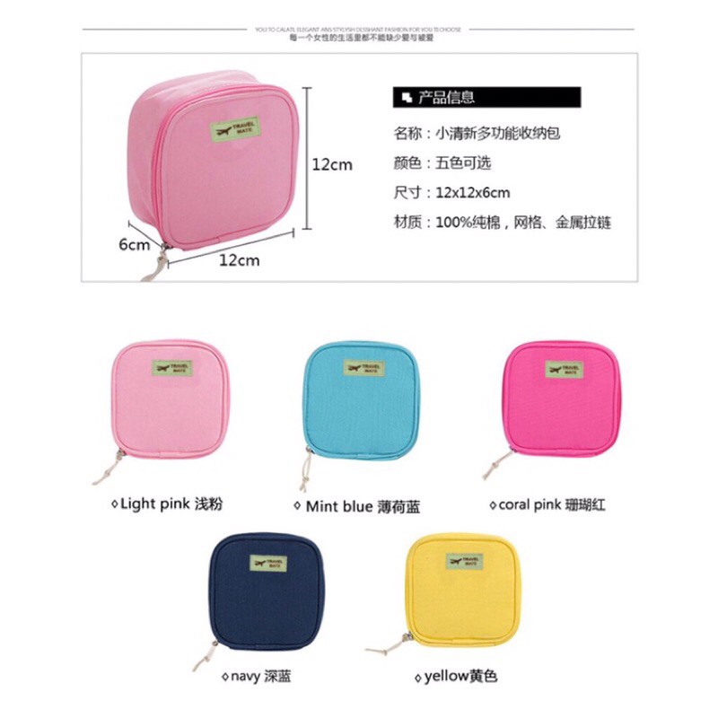 cosmetic pouch cable pouch tas kosmetik charger dompet serbaguna