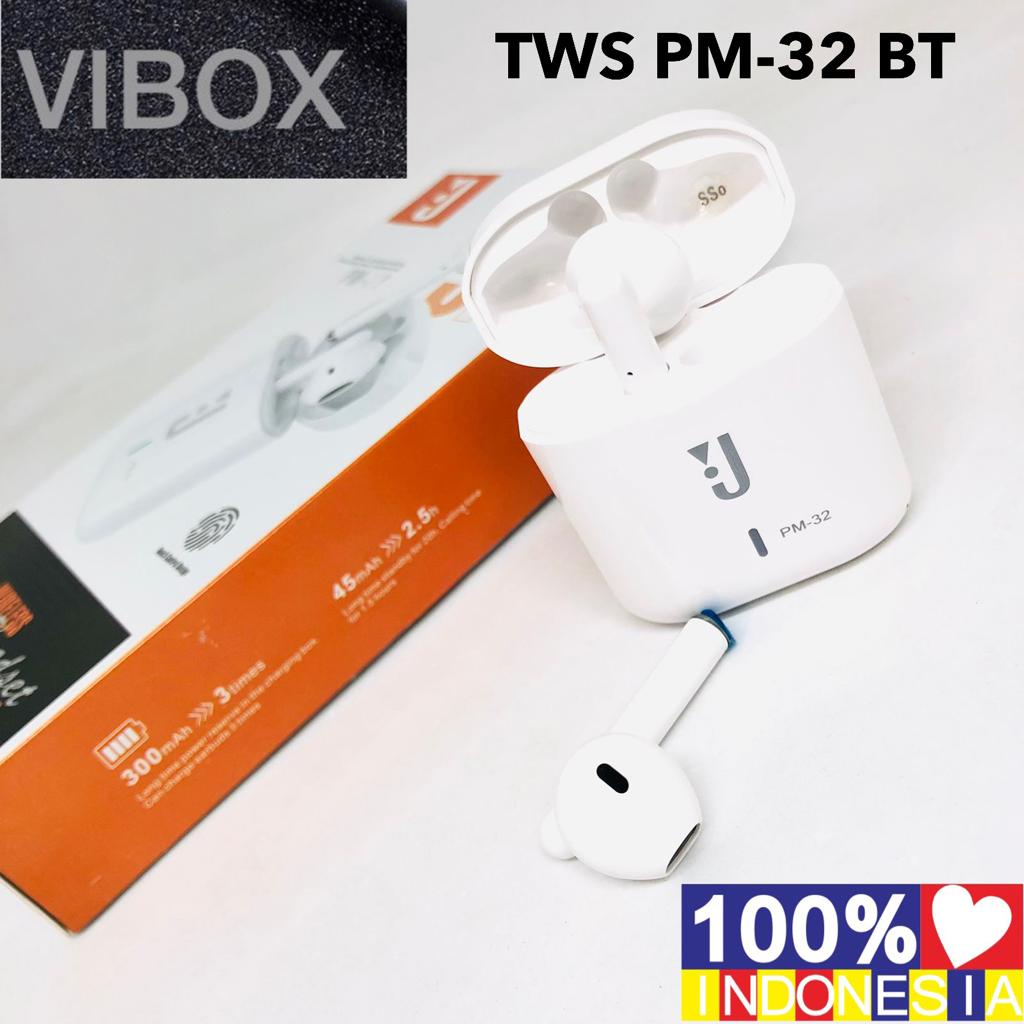 Headset Bluetooth VIBOX TWS PM-32 Wireless Earphone J-B-L TWS J PM-32 PROMO SULTAN