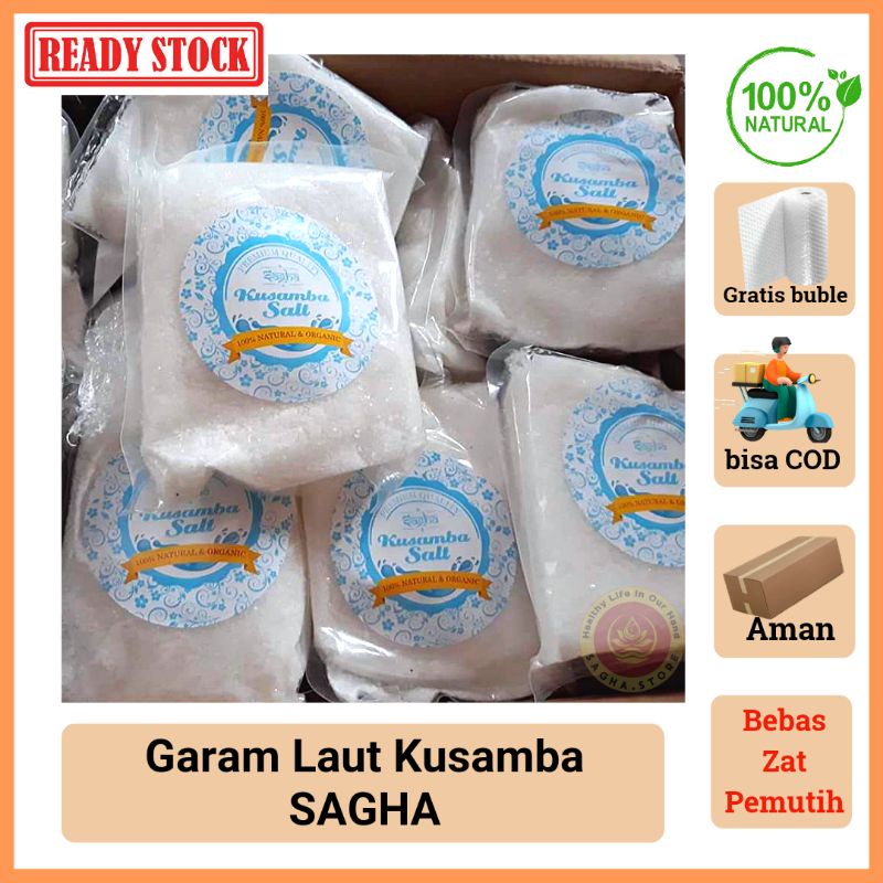 

Ay00! GARAM LAUT KUSAMBA SAGHA SEA SALT ORGANIK Garam Sehat Alami Bebas Pemutih 250 Gram