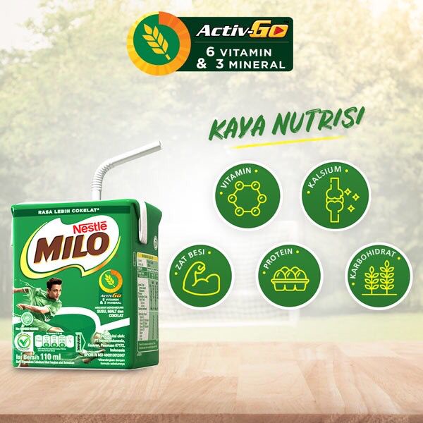 

Susu UHT Milo Active Go MINI pack - Netto 110 ml - susu milo - susu kotak - susu kotak milo