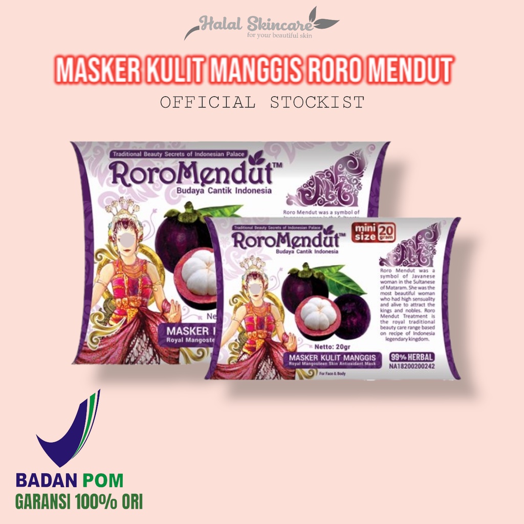 Roro Mendut Masker Kulit Manggis Mini Size 20gr Skincare Ori Bpom