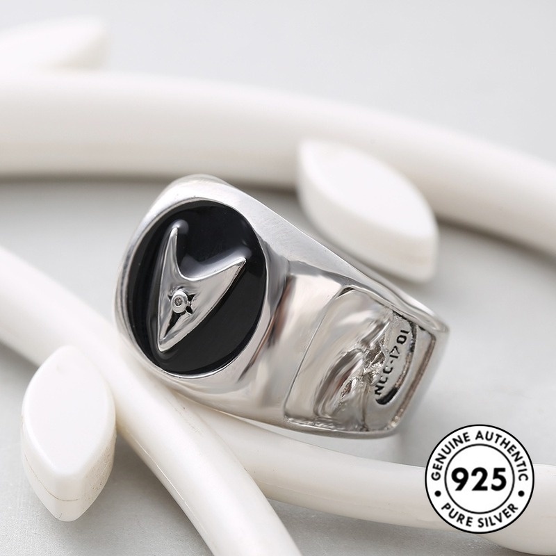 Cincin S925 Silver Minimalis Desain Star Trek Untuk Pria