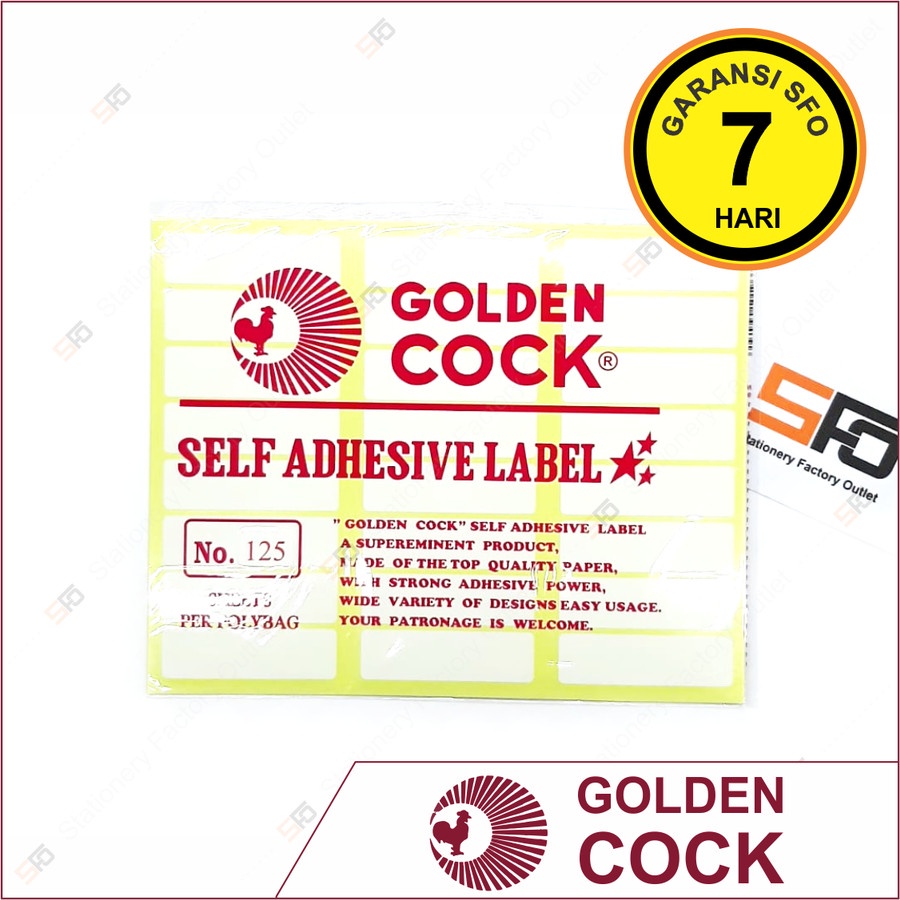 

Label Sticker Golden Cock 125 - 17 x 58 mm - SFO Semarang Official