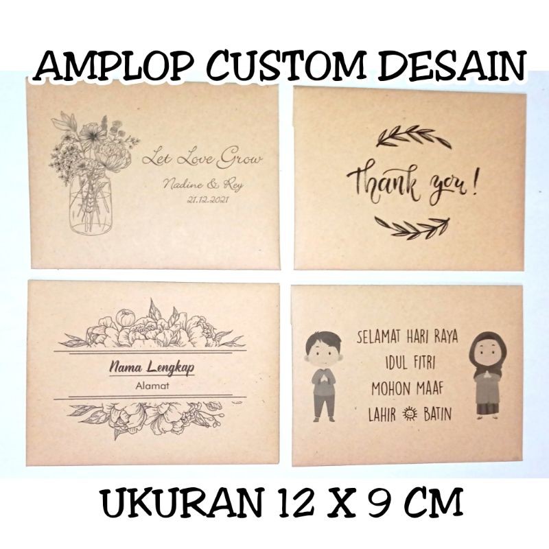 

Amplop Vintage 12 x 9 Custom Desain Angpao Lebaran | Benih | Kondangan | Thankyou