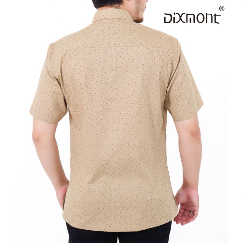 Dixmont Kemeja Pria Basic Formal Motif Lengan Pendek Hem MS02122