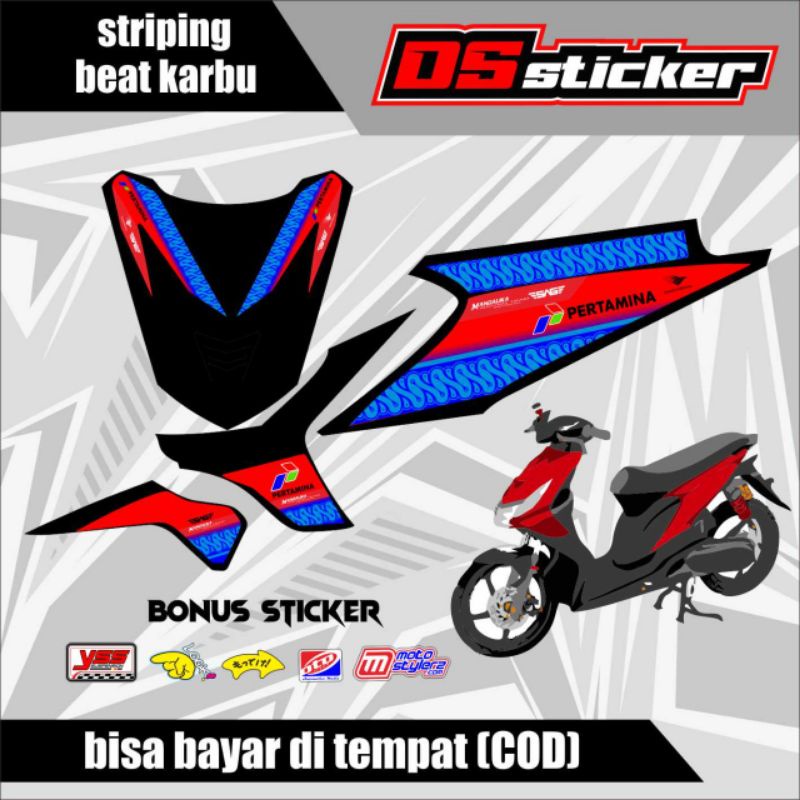 LIS STRIPING VARIASI MOTOR BEAT KARBU MANDALIKA TAHUN 2008/2012