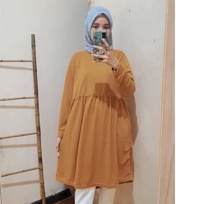 Dailythings Tunik Muslim Tangan Polos Anika Fit L-XXL LD 106cm Panjang 100cm