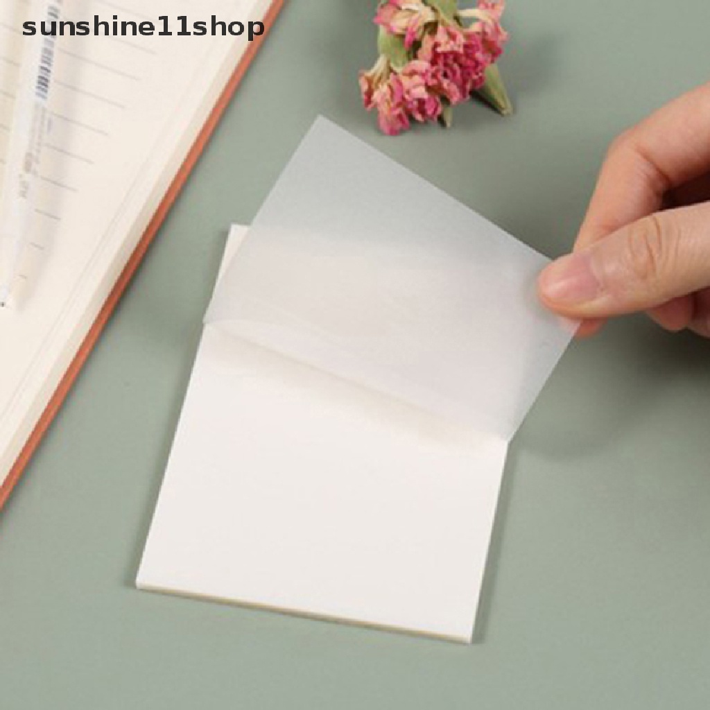 Sho 50 Lembar Sticky Notes Transparan Anti Air Bahan PET