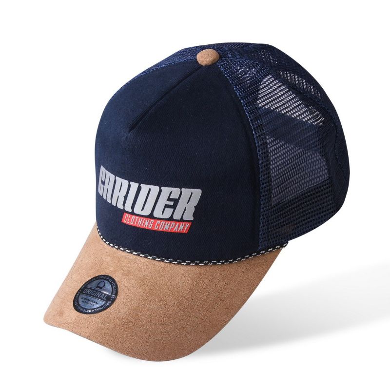 (COD) Topi Trucker Pria - Topi Distro Original - Topi Jaring Pria Navy Cream