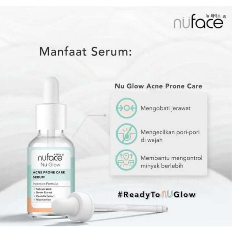 NUFACE Nu Glow Face Serum 20ml BRIGHTEN &amp; SUPPLE / ACNE PRONE CARE