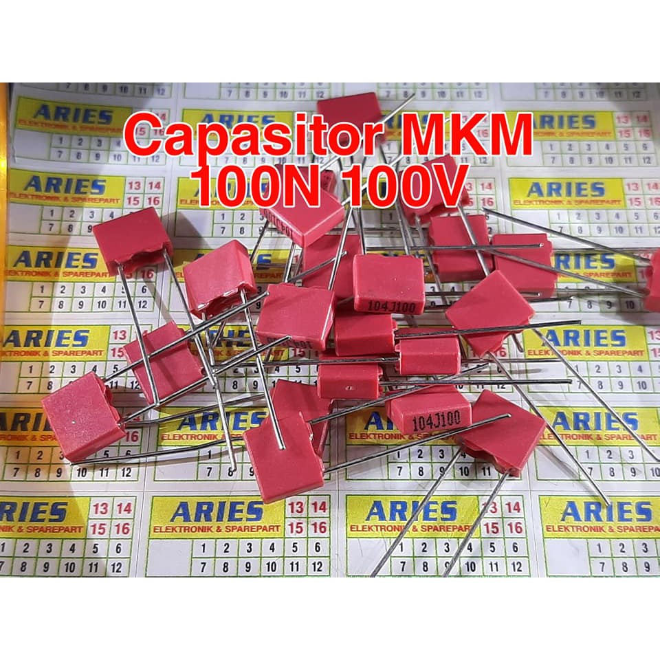 Capasitor mkm 100n 100v merah 104 100v