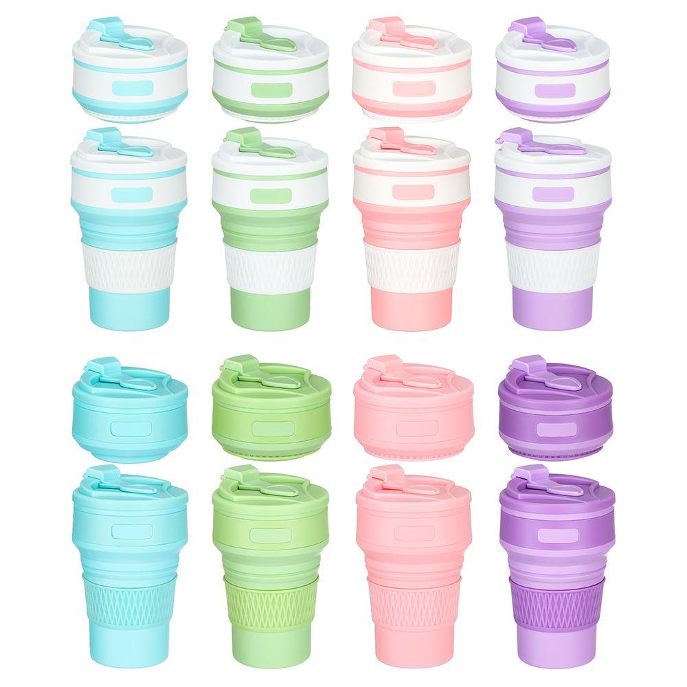 Populer 350ML Collapsible Silicone Cup Food Grade Outdoor Minum Sport Bottle Foldable Gelas Air