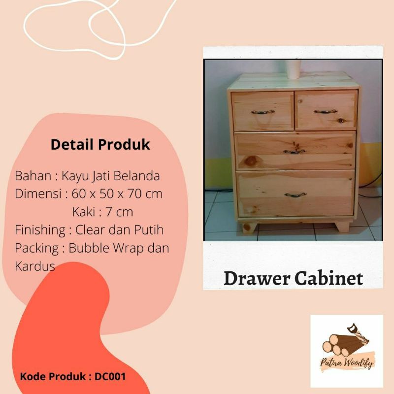 Drawer cabinet jati belanda