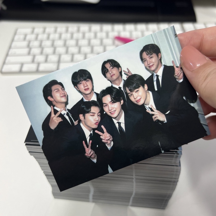 BTS Postcard Broadcast Korea Music Show Pre Record Gift Bangtan Army Family Photo OT7