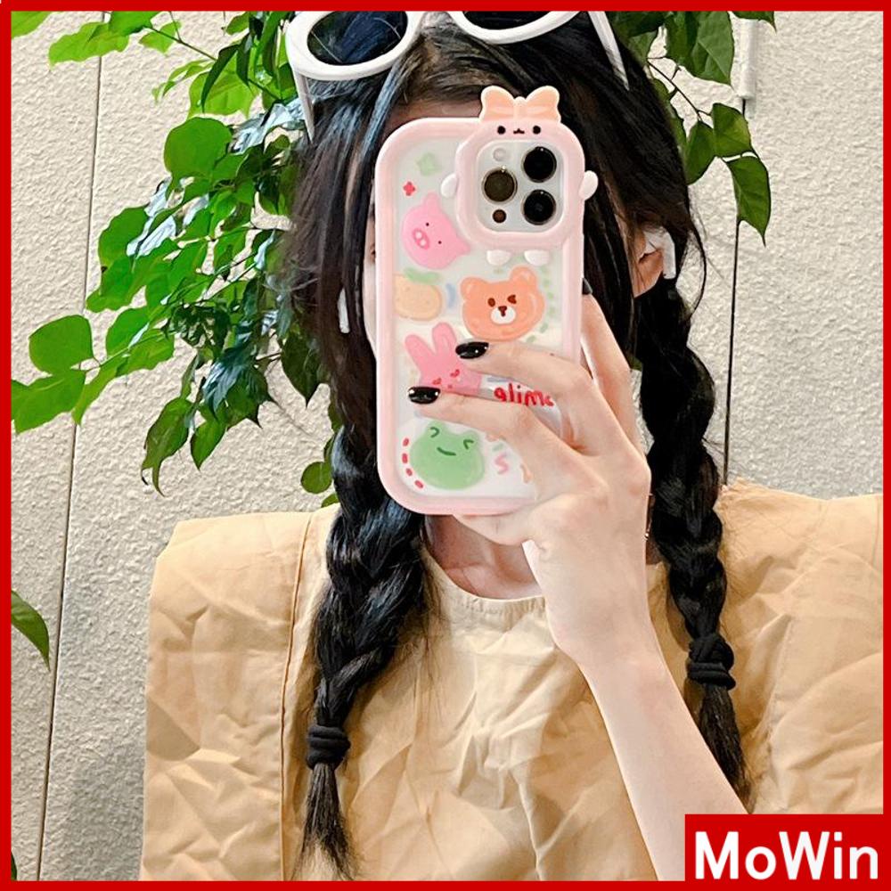 iPhone Case Silicone Soft Case Clear Case Airbag Shockproof Protection Camera Shiny Feel Bear Cartoon Cute Compatible For iPhone 11 Pro Max 13 Pro Max 12 Pro Max 7Plus xr XS Max