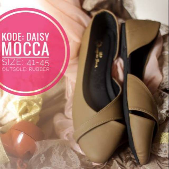 Daisy Mocca Shoes | Sepatu Wanita Big Size Jumbo Flat Heels Ukuran Besar 41 - 45