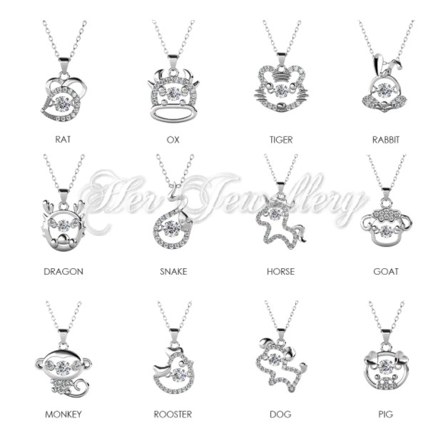 12 design Dancing Zodiac Pendant - Kalung Crystal by Her Jewellery
