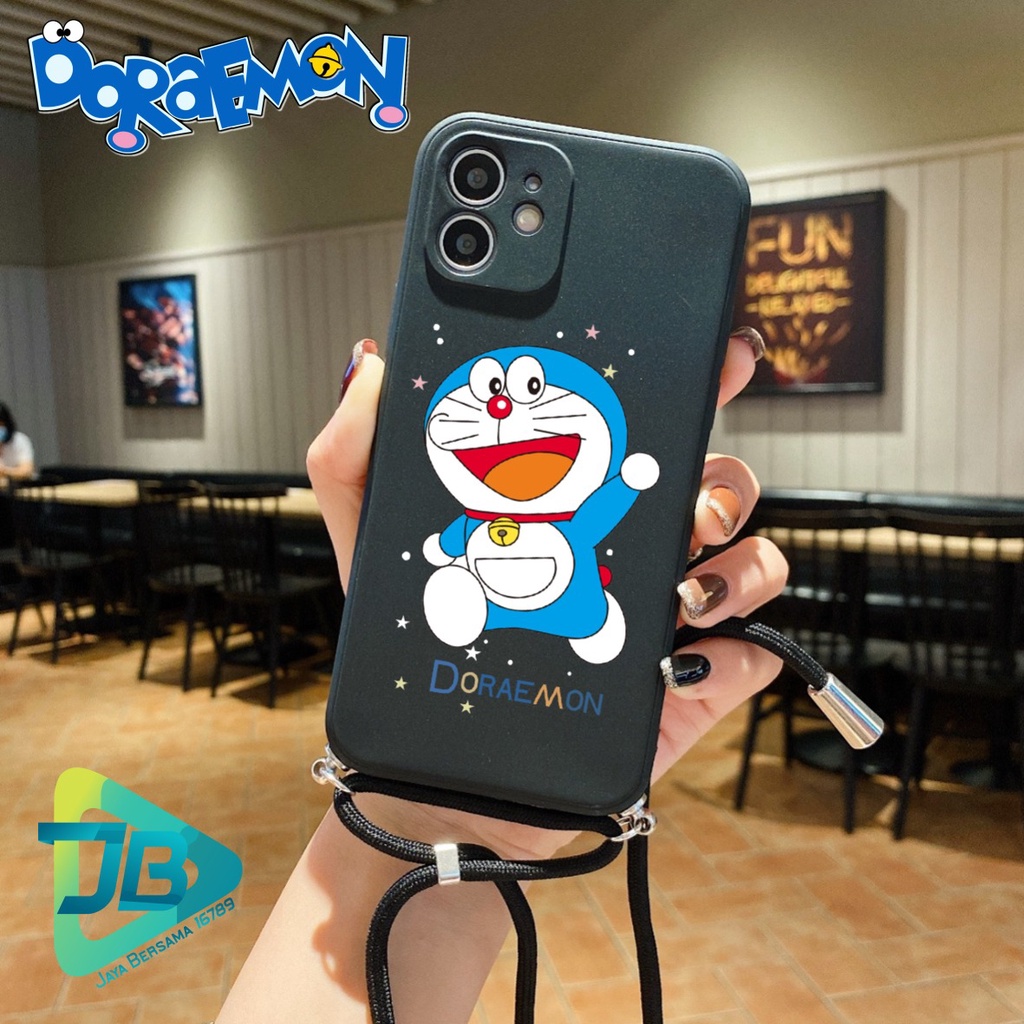SOFTCASE SILIKON SLINGCASE TALI LANYARD STRAP PHONE MACARON PELINDUNG KAMERA DORAEMON OPPO VIVO SAMSUNG XIAOMI REALME IPHONE ALL TYPE JB5338