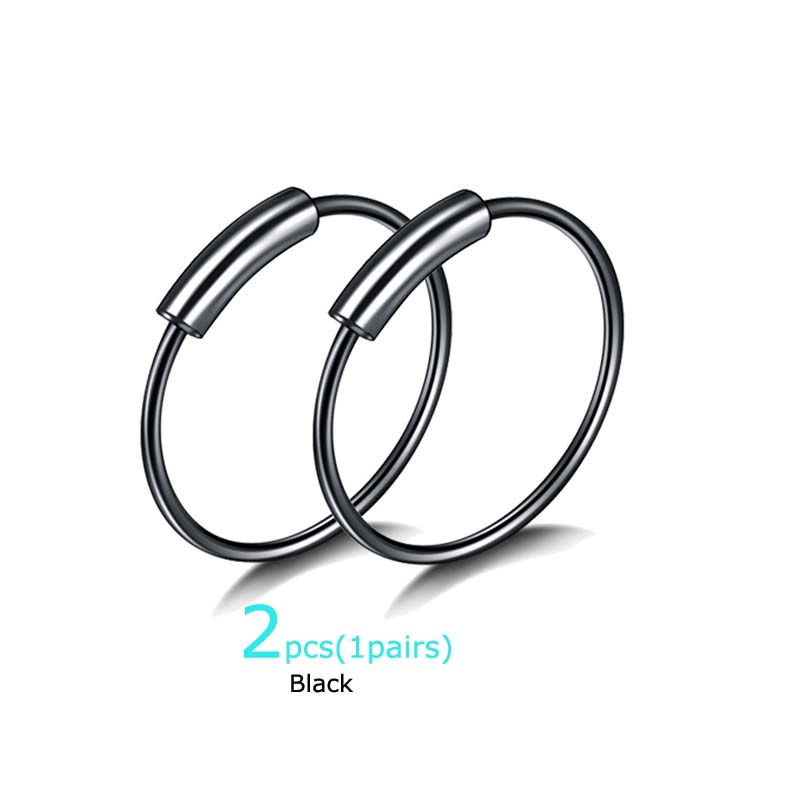 2pcs Hoop Earrings Daith Rook Pinna Helix Piercing Nose Ring Stianless Steel 22G