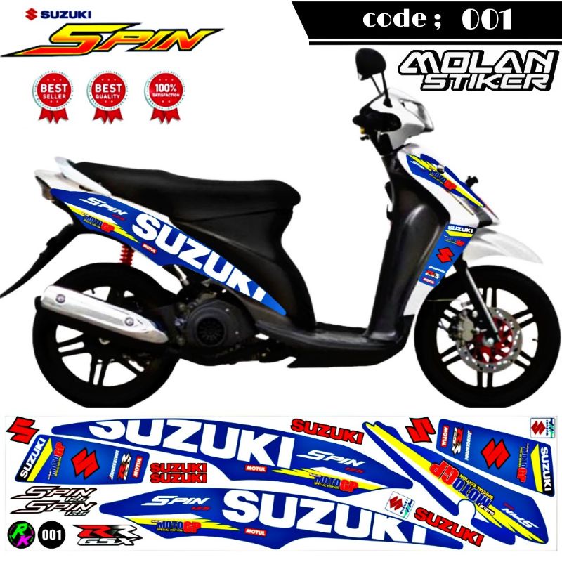 Decal Sticker Striping Variasi Suzuki SPIN 125 Moto GP / Spin GP | SPIN 125 R | SPIN 125 NR | Decal 