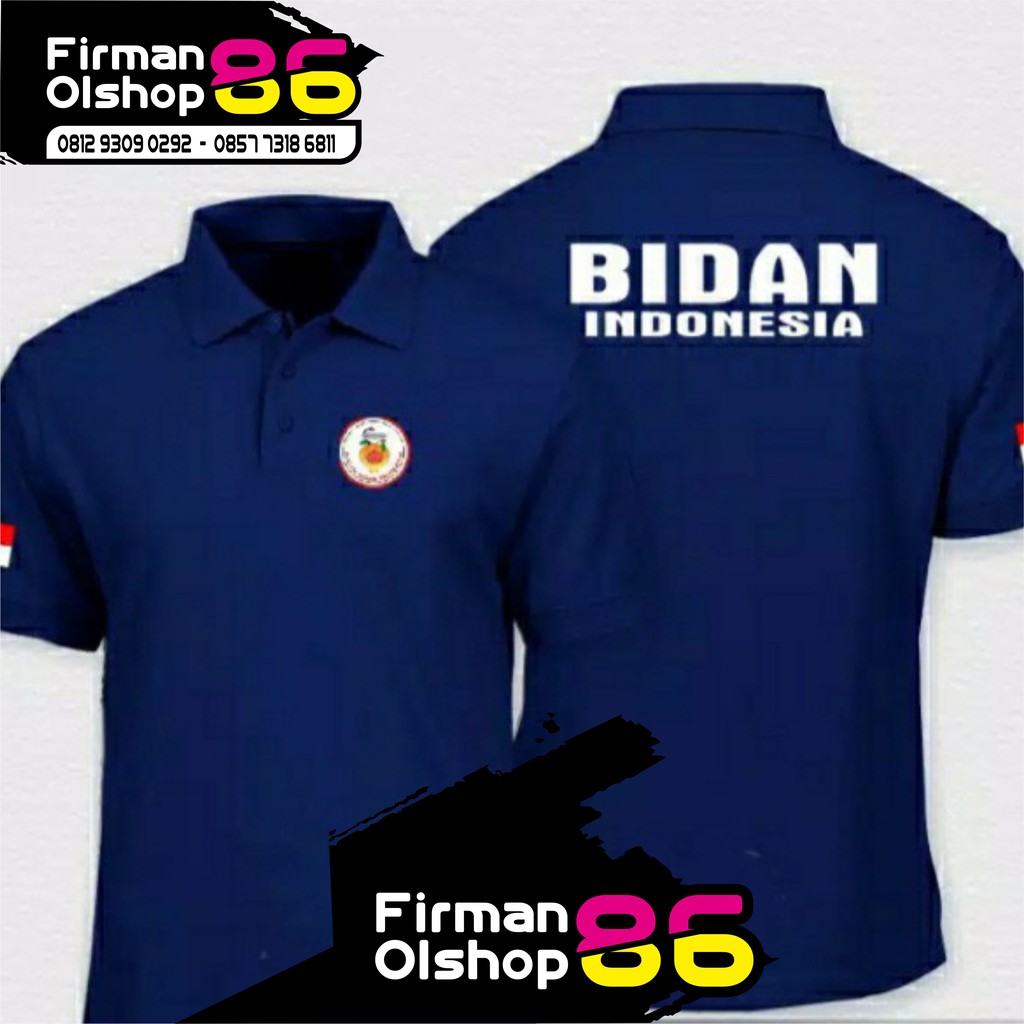 POLO SHIRT KAOS BIDAN INDONESIA FULL BORDIR KAOS POLO BIDAN