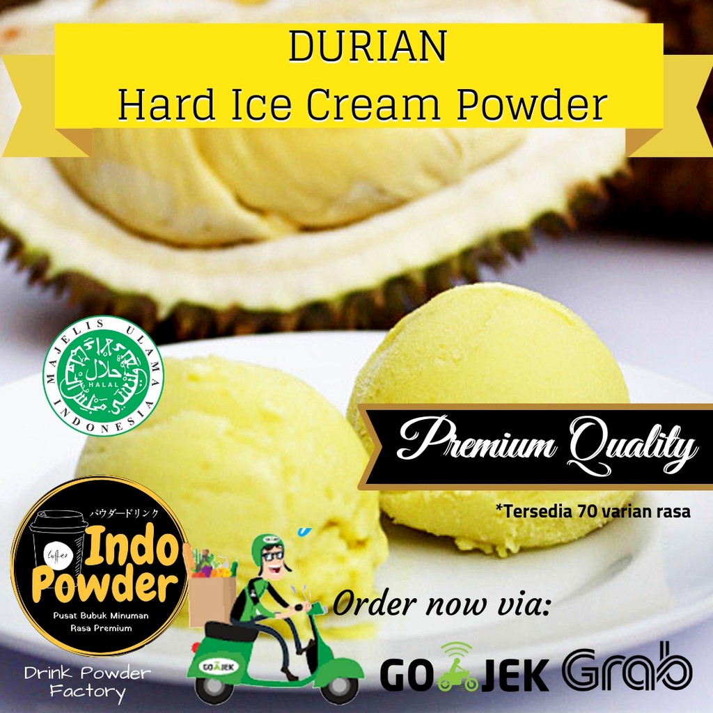 Bubuk ICE CREAM rasa DURIAN 1Kg - Bubuk es Krim rasa Durian 1Kg