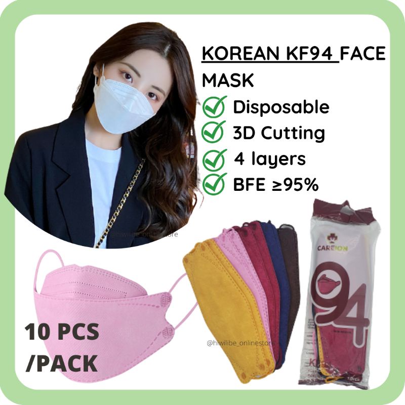 HWLB MASKER KOREA KF94 4PLY WARNA WARNI | isi 10pcs | menerima grosir