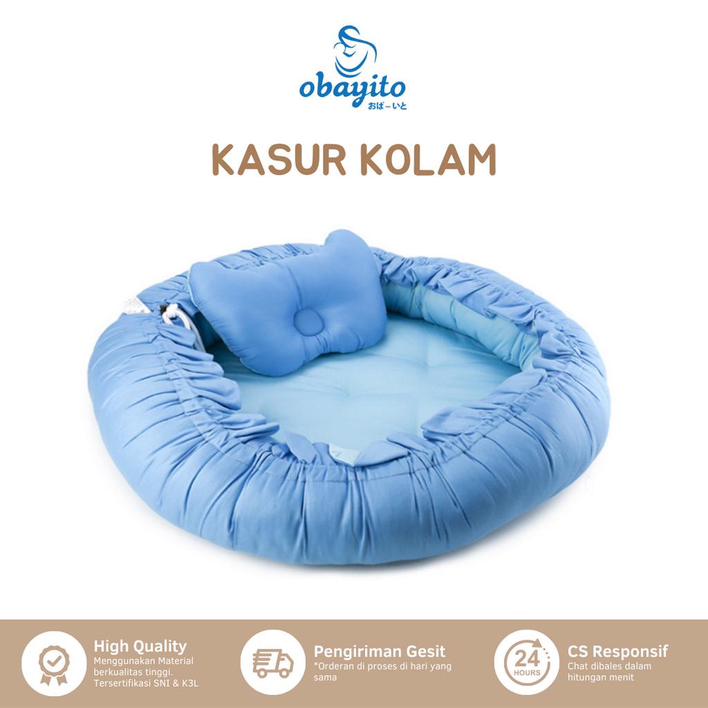 Obayito Round Babynest (Kasur Kolam Bulat) Bahan Katun Satin Jepang / Double Layer Terbaik